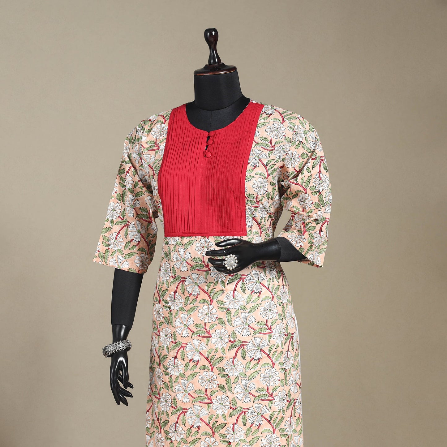 Cotton straight sanganeri kurta 16 - 3xl - handcrafted