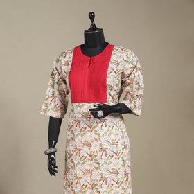 Cotton straight sanganeri kurta 16 - 3xl - handcrafted