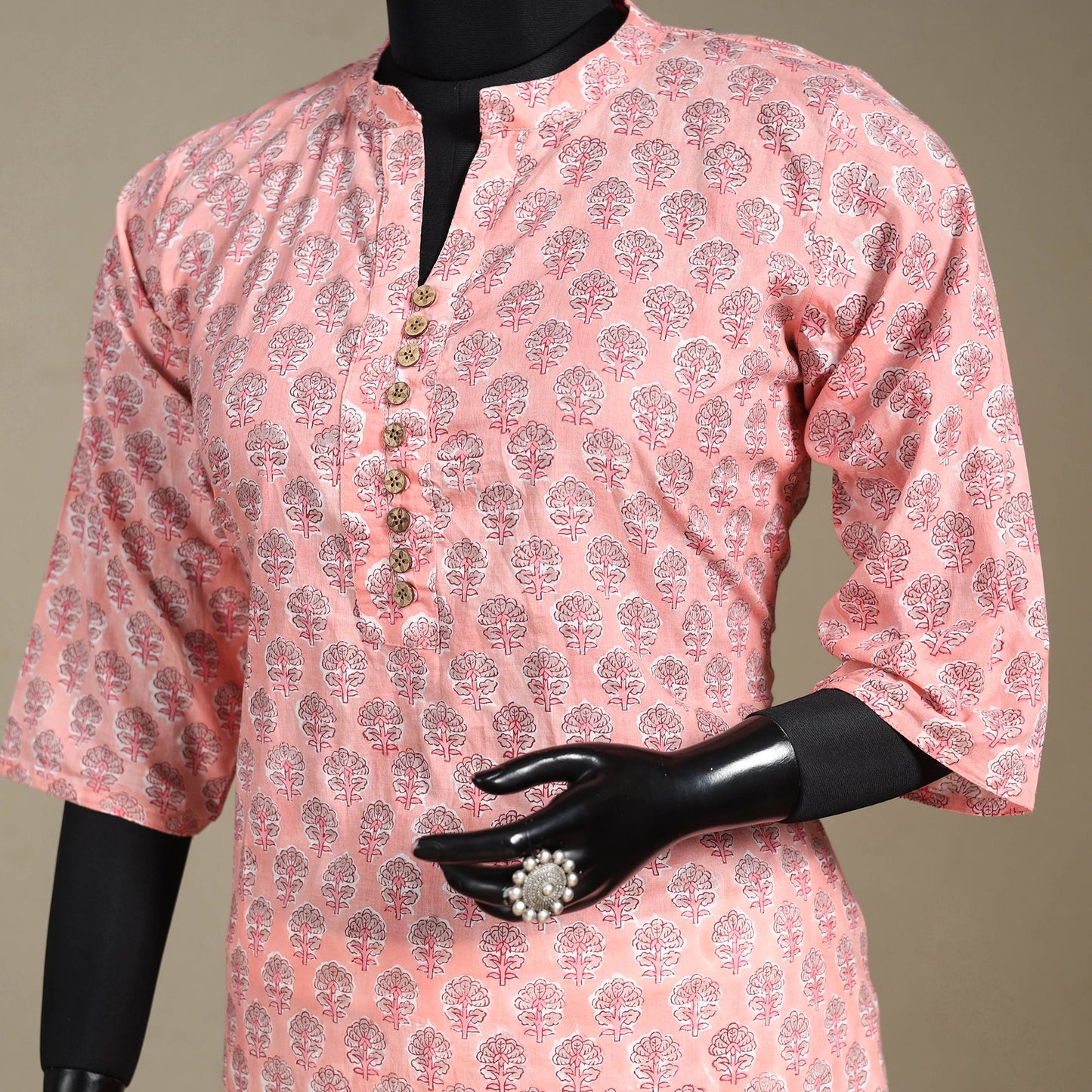 Cotton straight sanganeri kurta 17 - xl - handcrafted