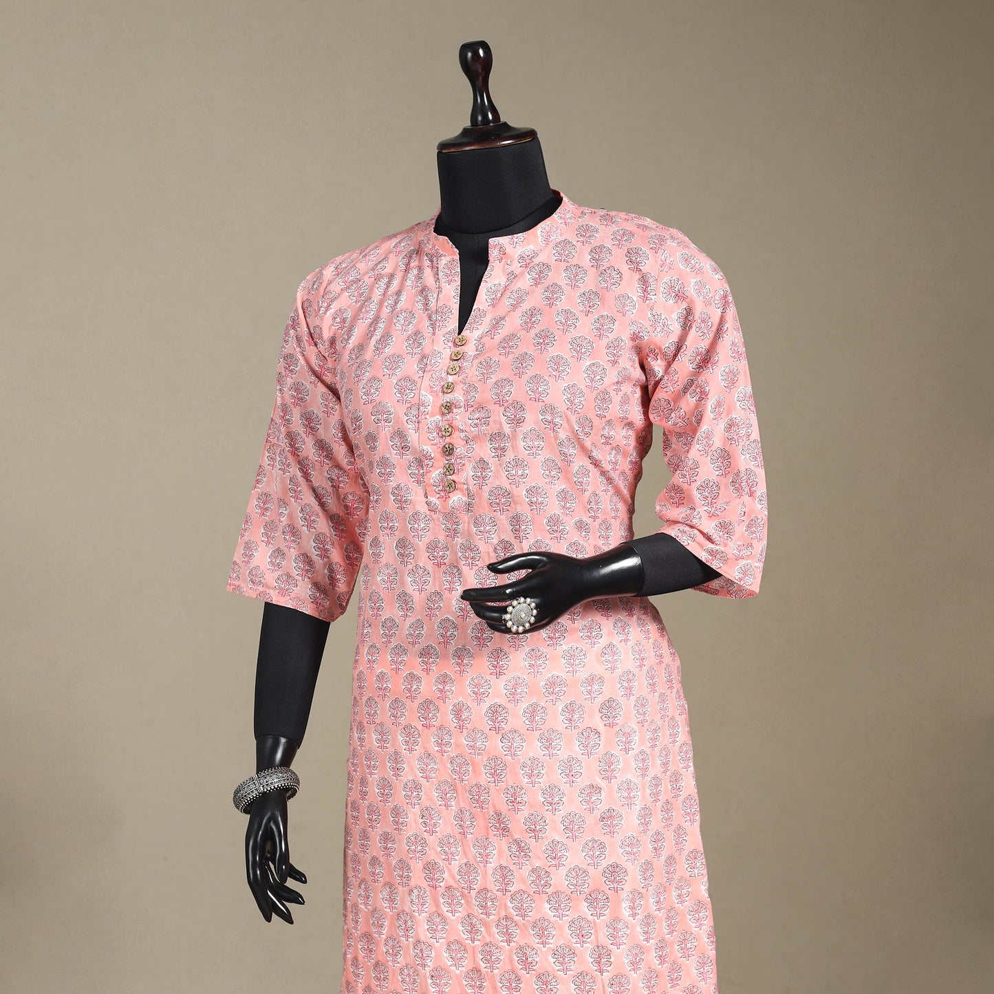 Cotton straight sanganeri kurta 17 - xl - handcrafted