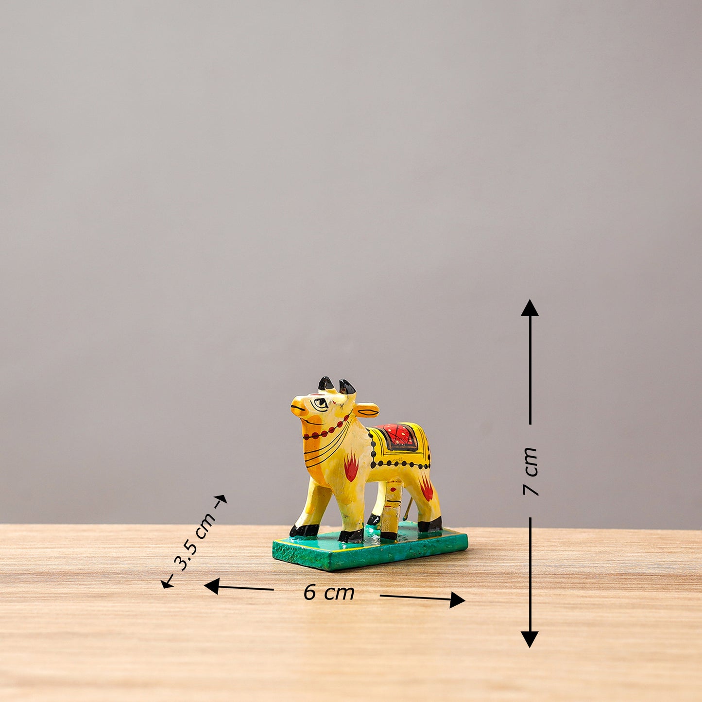  Cow - Banaras Handpainted Wooden Toy / Home Decor Item 