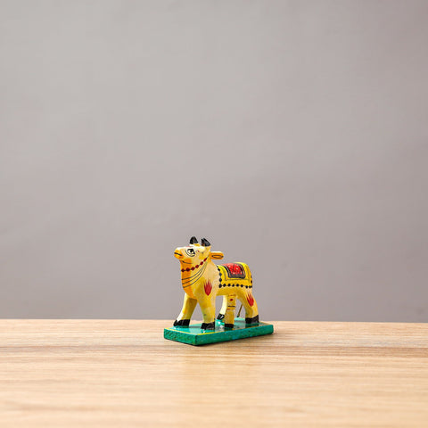  Cow - Banaras Handpainted Wooden Toy / Home Decor Item 
