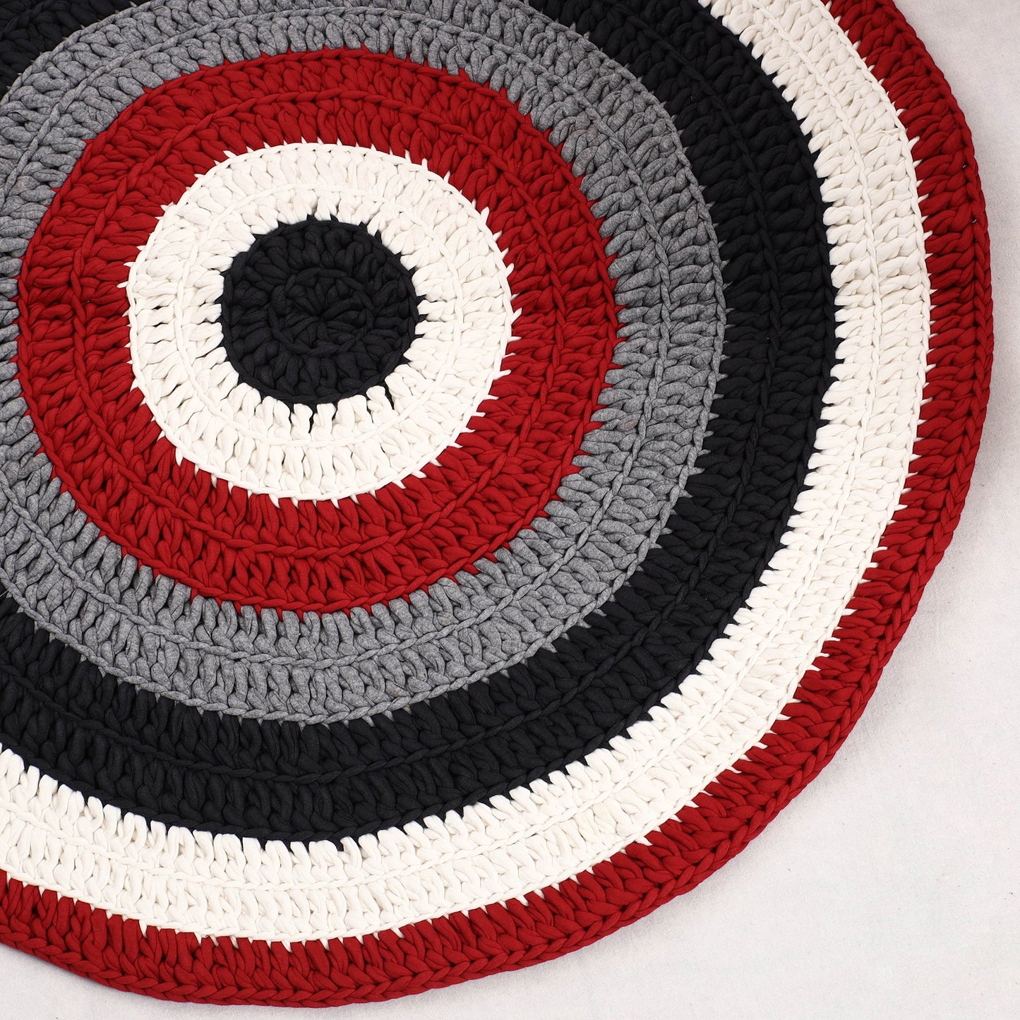  Crochet Work Upcycled Cotton Carpet / Rug 