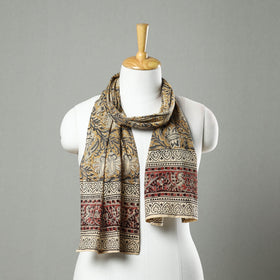 Yellow - pedana natural dyed cotton kalamkari stole 11