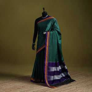 Silk cotton khun saree with ilkal pallu chikki paras border