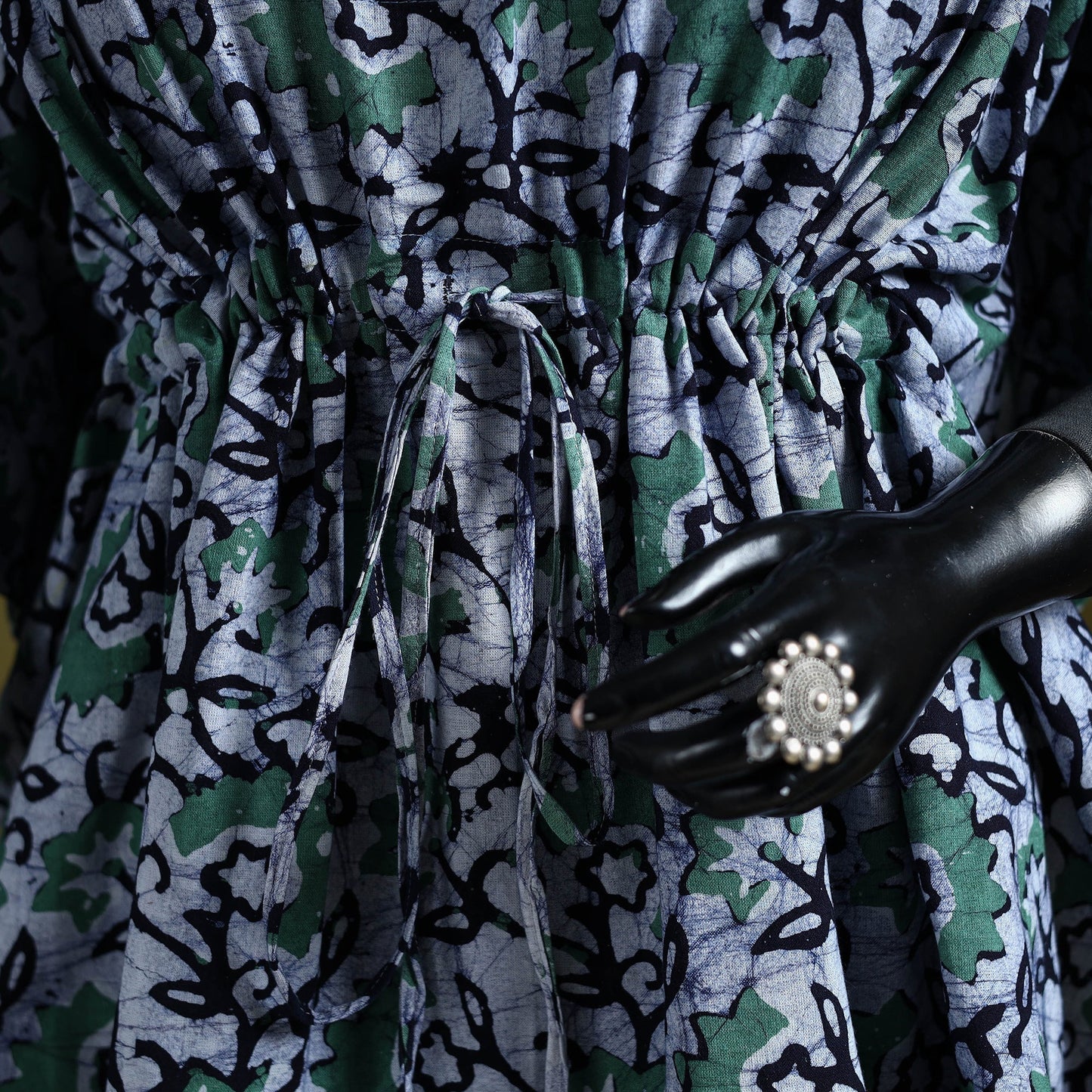 Hand batik cotton short kaftan 14 - handcrafted