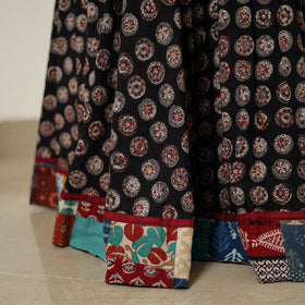 Black - hand printed cotton long bagru skirt 06
