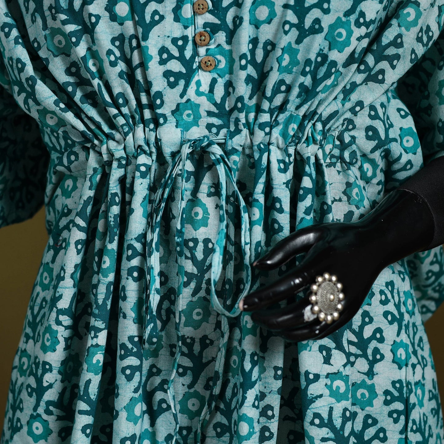 Hand batik cotton medium kaftan 54 - handcrafted