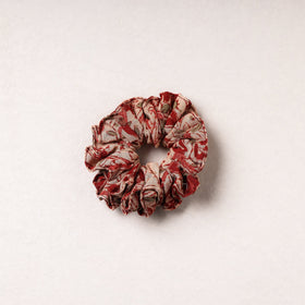   Kalamkari Block Printed Cotton Elastic Rubber Band/Scrunchie 