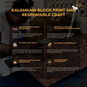 Set of 4 - brown kalamkari printed cotton table napkins (18