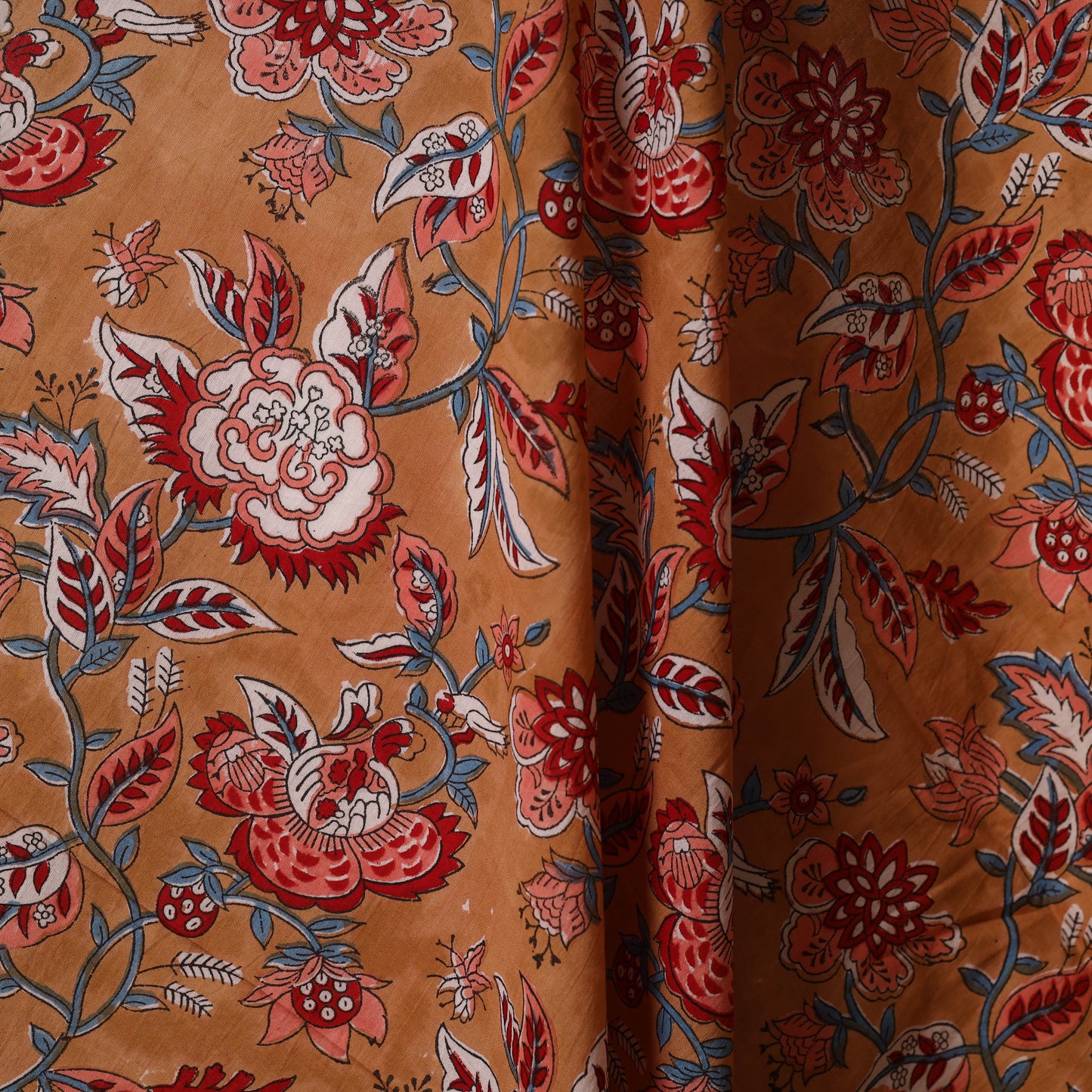 Brown - cotton sanganeri fabric 19 - handcrafted