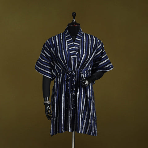 Hand batik cotton medium kaftan 53 - handcrafted