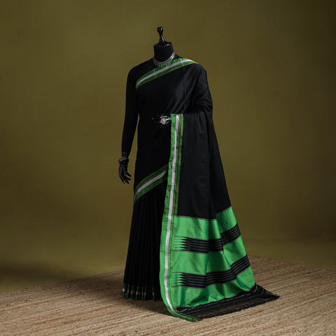 Silk cotton khun saree with ilkal pallu chikki paras border