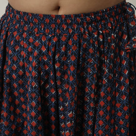  Bagru Block Printed 24 Kali Patchwork Cotton Long Skirt 42 