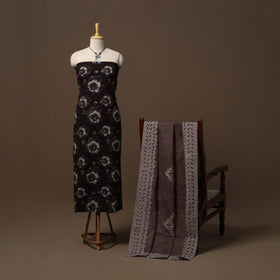 Dabu bagru natural dyed cotton 2pc unstitched dress