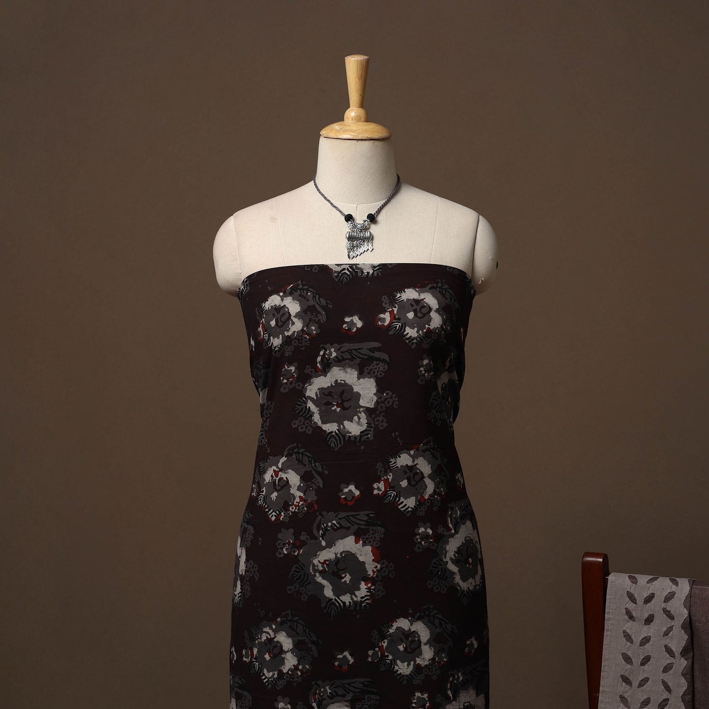 Dabu bagru natural dyed cotton 2pc unstitched dress