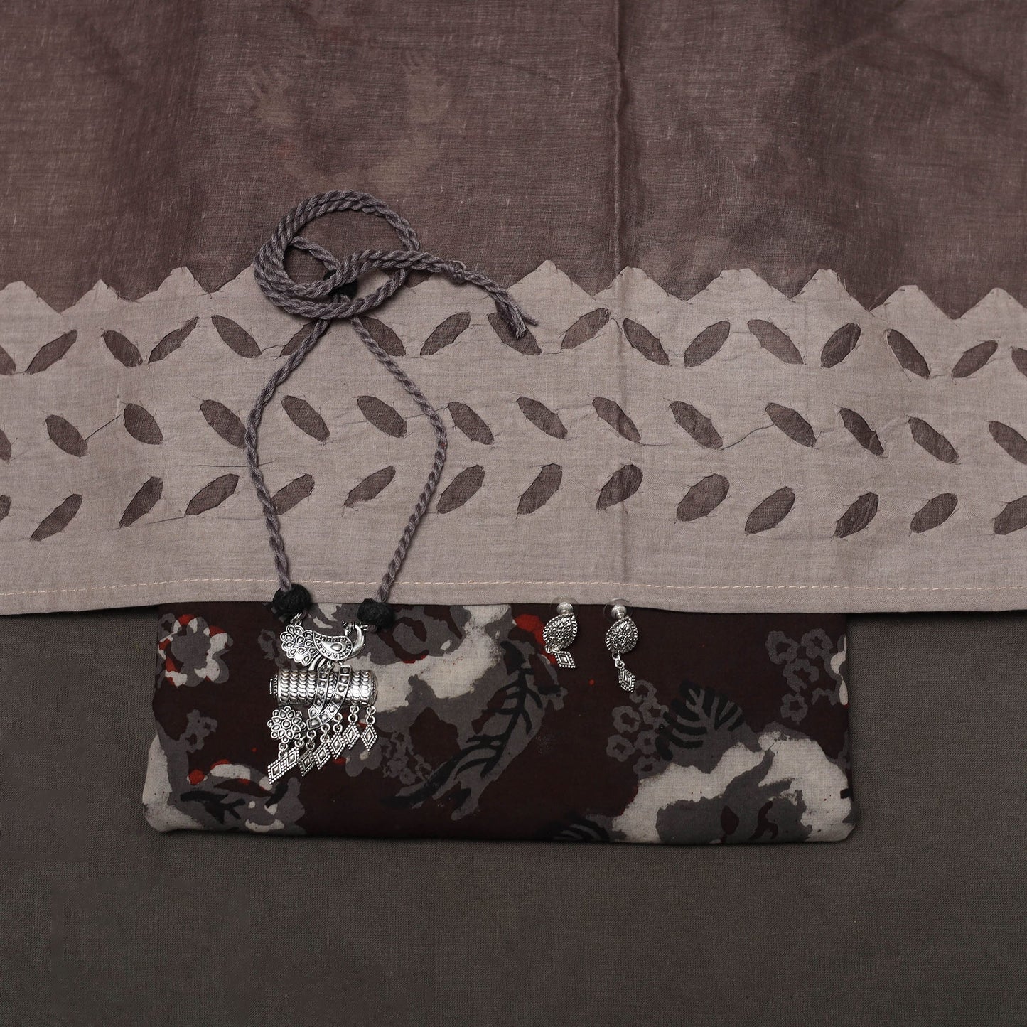 Dabu bagru natural dyed cotton 2pc unstitched dress