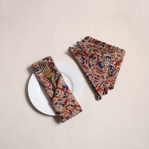 Kalamkari hand table napkins (set of 4) 01 - handcrafted