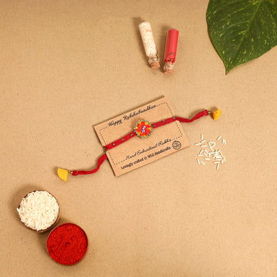  Daisy Flower - Hand Embroidered & Felt Work Rakhi 