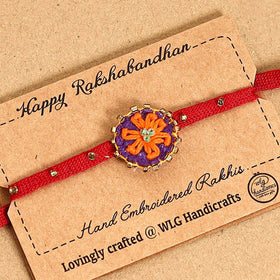  Daisy Flower - Hand Embroidered & Felt Work Rakhi 