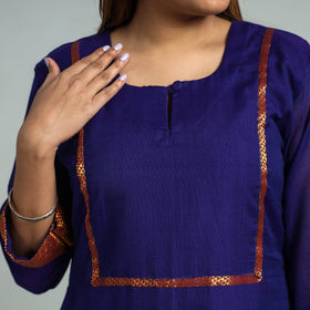 Dark blue - dharwad cotton kurta with palazzo & dupatta set