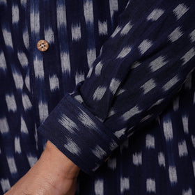 Dark blue - pochampally ikat pure cotton men full sleeve