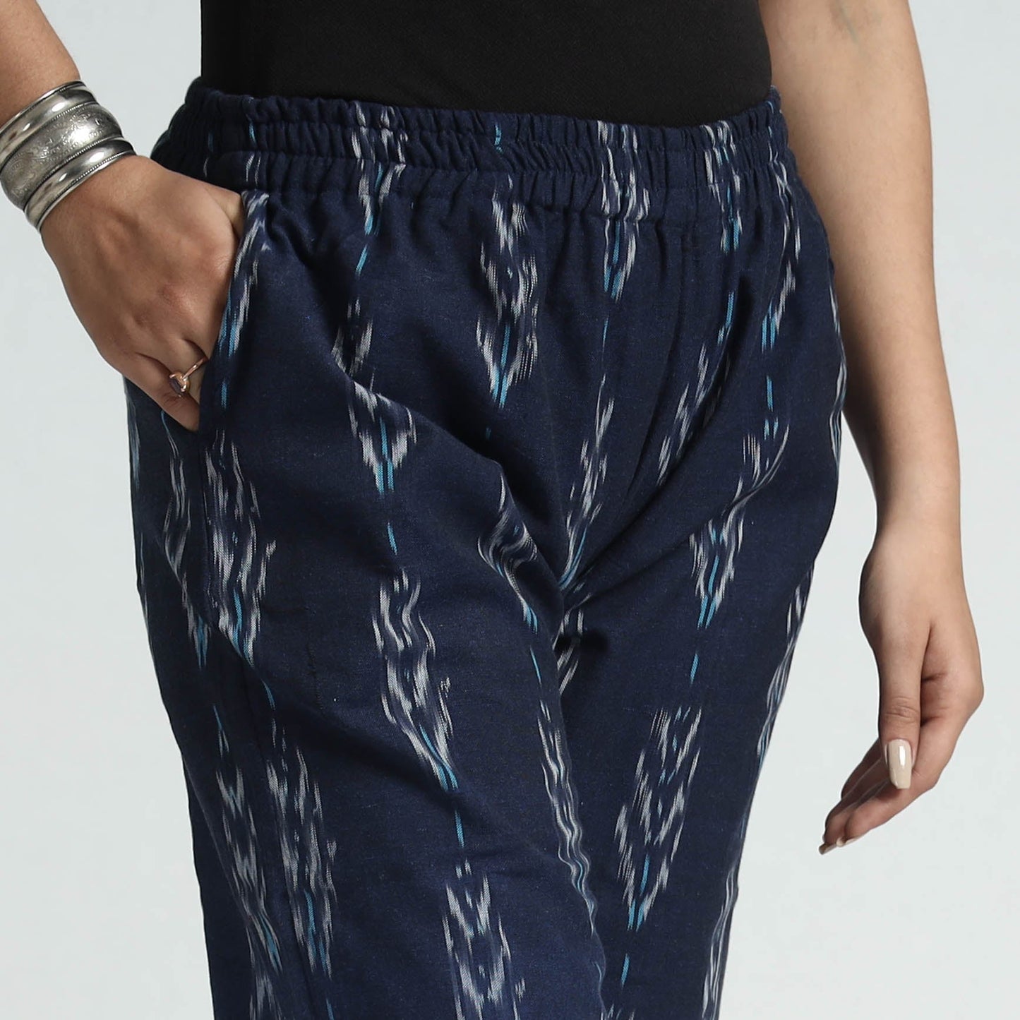 Buy Pochampally Ikat Weave Cotton Elasticated Palazzo Online at iTokri.com