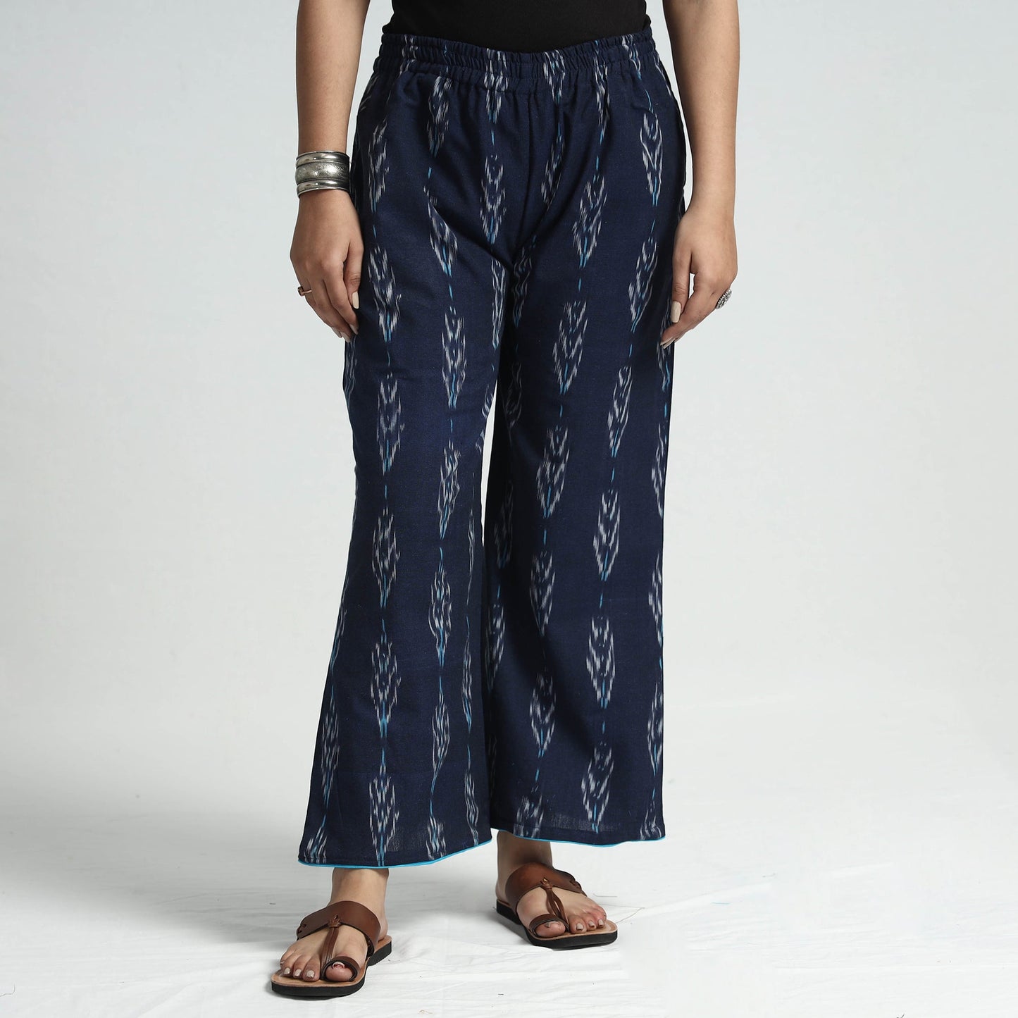 Buy Pochampally Ikat Weave Cotton Elasticated Palazzo Online at iTokri.com