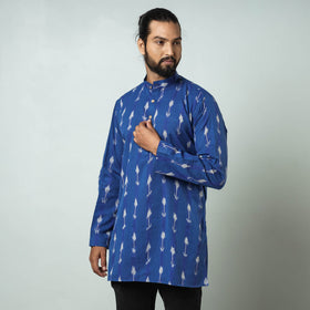 Buy Pochampally Ikat weave Cotton Men's Short Kurta Online at iTokri.com