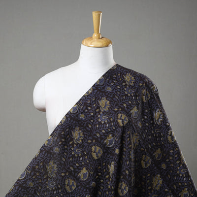 Dark Blue Block Printed Cotton Jahota Fabric