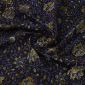 Dark Blue Block Printed Cotton Jahota Fabric