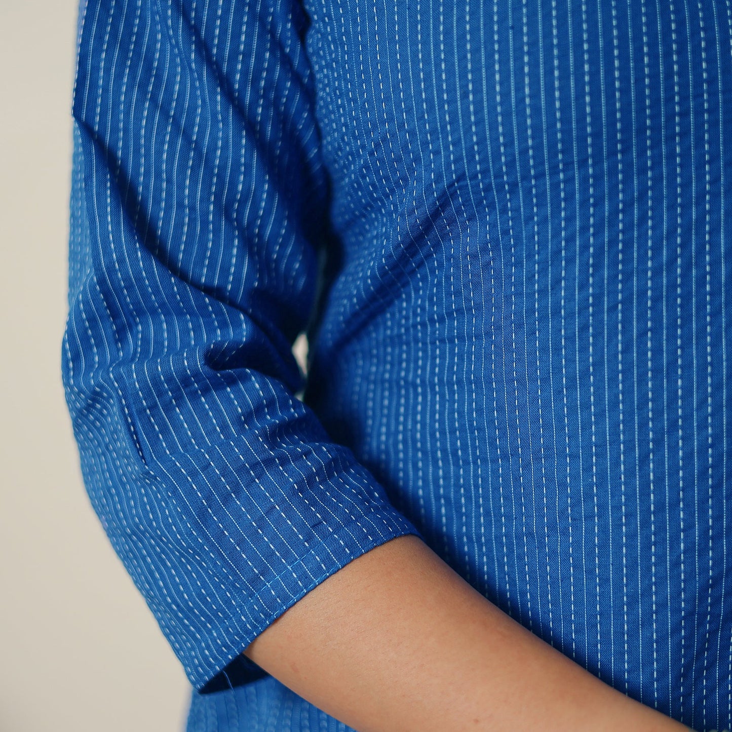  Running Stitch Cotton Long Straight Kurta 15 