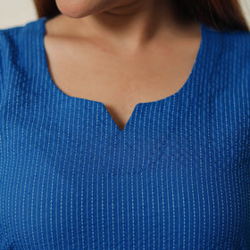  Running Stitch Cotton Long Straight Kurta 15 