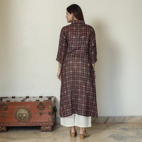 Buy Ajrakh Block Printed Mul Cotton A-Line Kurta 02 Online at iTokri.com
