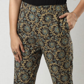 Buy Dark Brown Ajrakh Block Printing Cotton Tapered Casual Pant for Women Online at iTokri.com