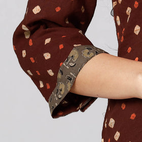  Bandhani Tie-dye Cotton Long Straight Kurta for Women