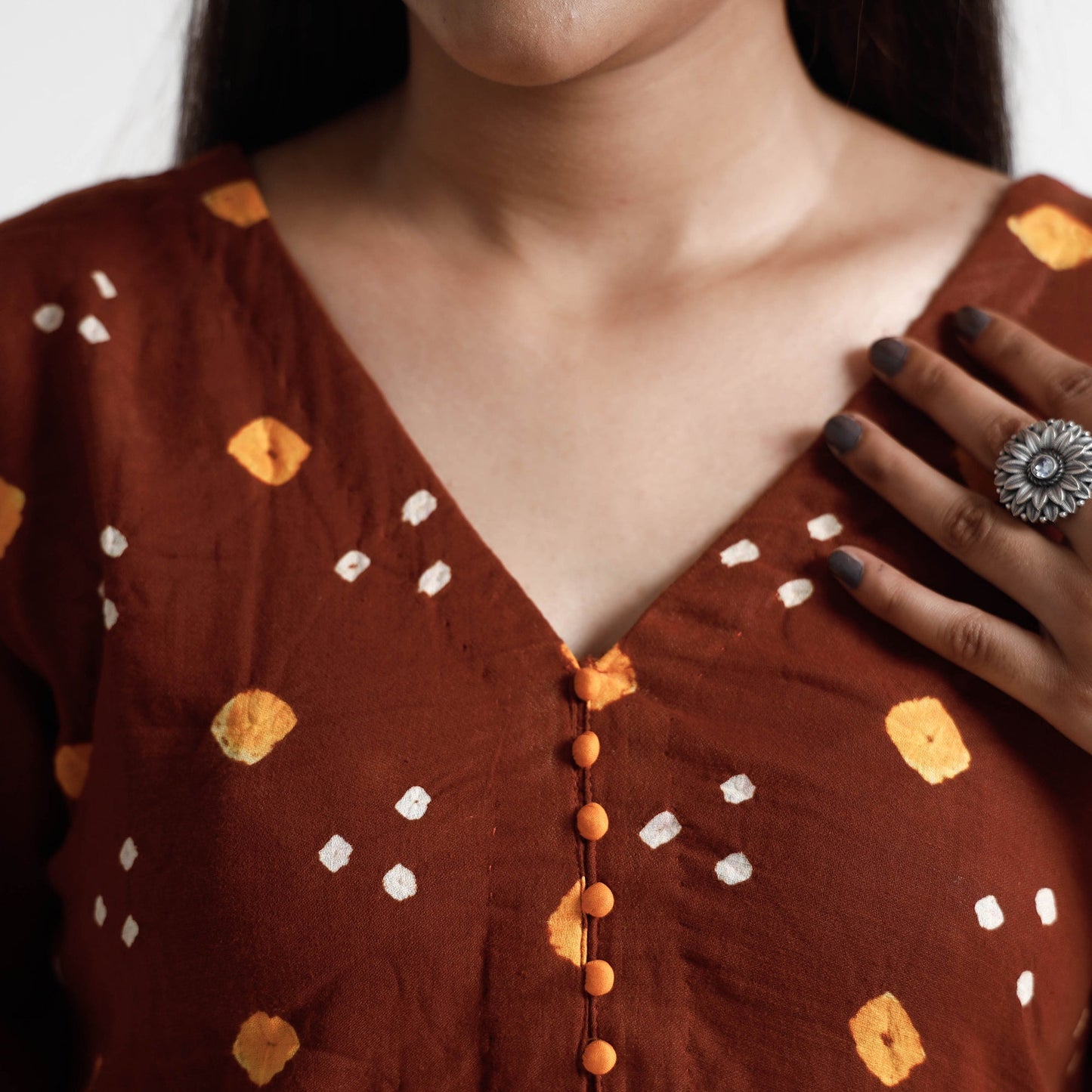 Buy Bandhani Tie-Dye Cotton Straight Kurta for Women