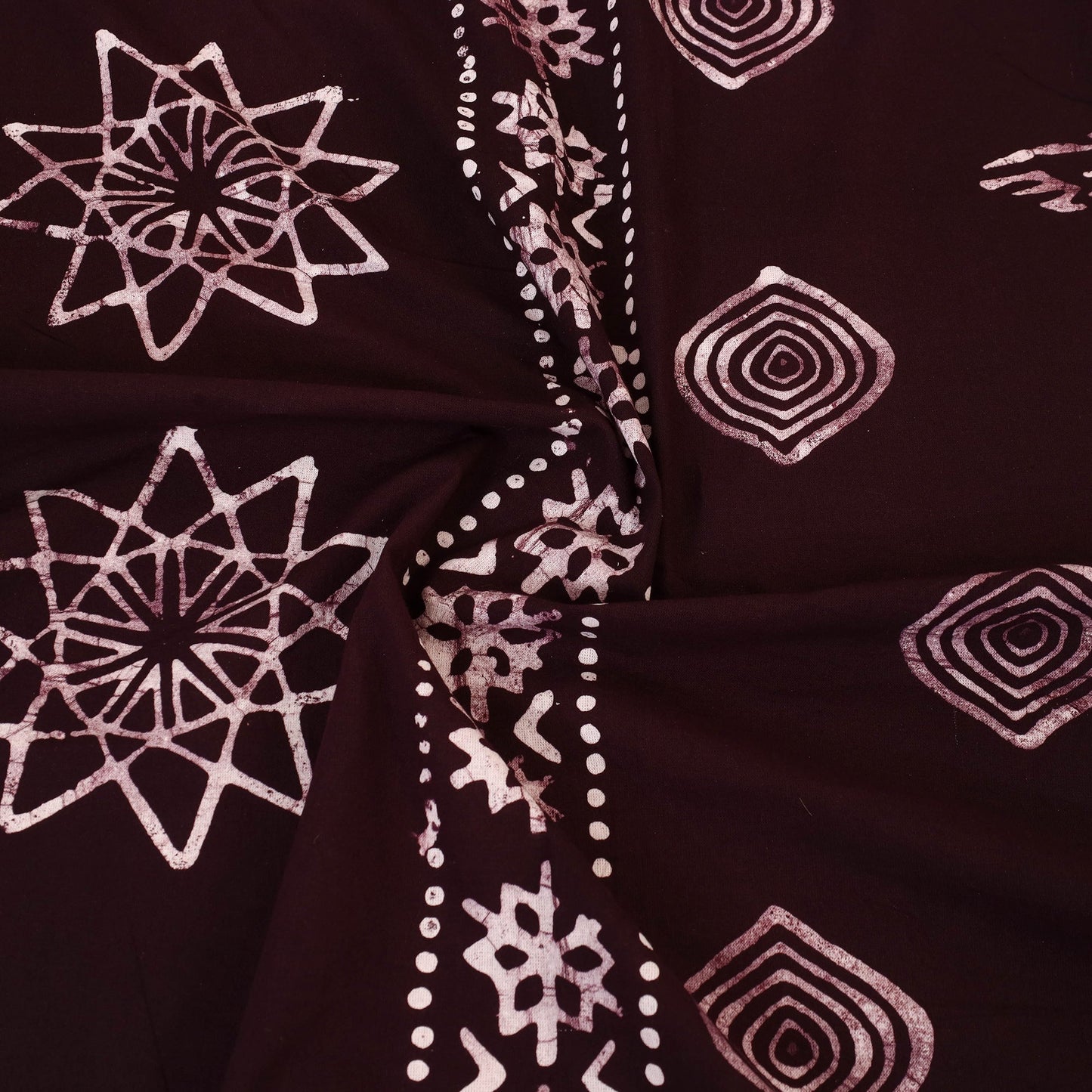 Dark Brown - Cotton Double Hand Batik Print Bed Sheet Set 06