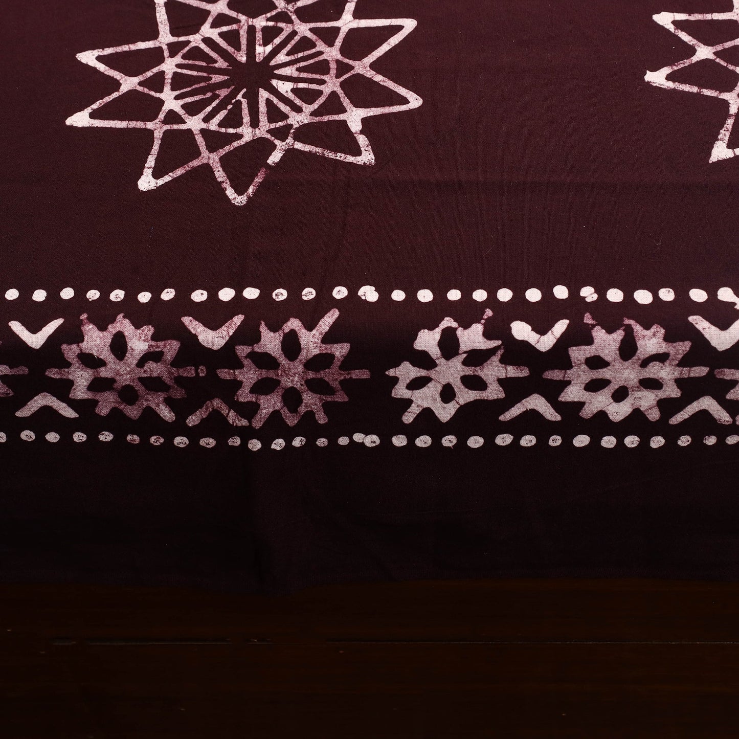 Dark Brown - Cotton Double Hand Batik Print Bed Sheet Set 06