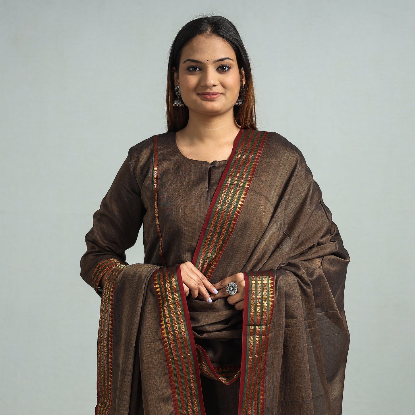 Buy Dharwad Cotton Kurta with Palazzo & Dupatta Set Online at iTokri.com