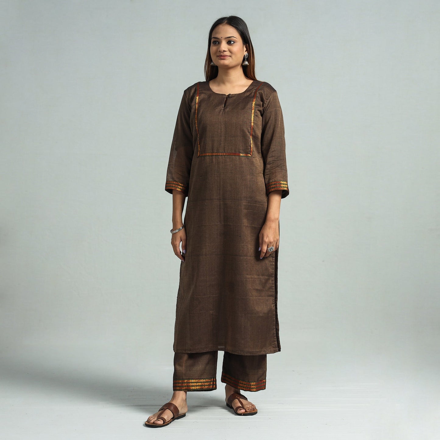 Buy Dharwad Cotton Kurta with Palazzo & Dupatta Set Online at iTokri.com