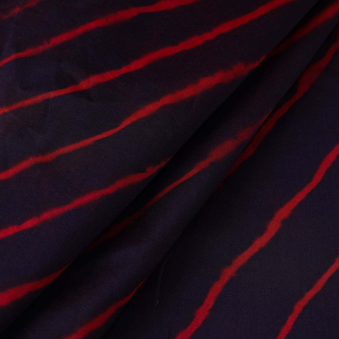 Dark Brown Handloom Chanderi Silk Tie-Dye Leheriya Fabric