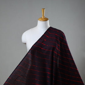 Dark Brown Handloom Chanderi Silk Tie-Dye Leheriya Fabric