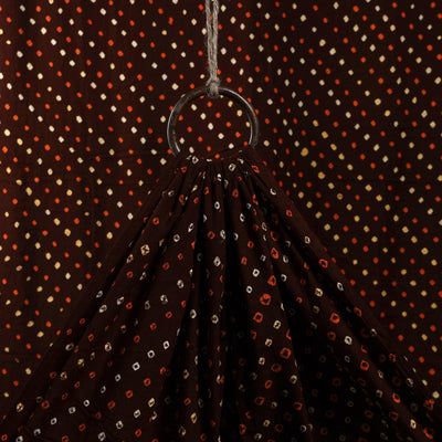  Dark Brown Kutch Tie-Dye Cotton Bandhani Fabric 