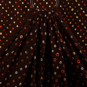  Dark Brown Kutch Tie-Dye Cotton Bandhani Fabric 