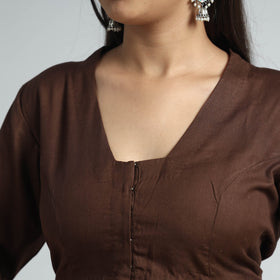 Buy Plain Linen Cotton Stitched Blouse 