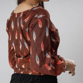 Buy Pochampally Ikat Full Sleeve Cotton Crop Top Online at iTokri.com