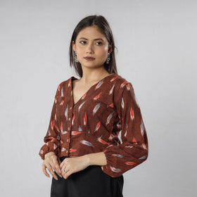 Buy Pochampally Ikat Full Sleeve Cotton Crop Top Online at iTokri.com