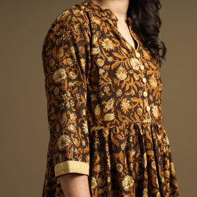 Buy Sanganeri Block Printed Cotton Flared Dress Online at iTokri.com