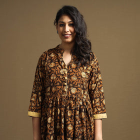 Buy Sanganeri Block Printed Cotton Flared Dress Online at iTokri.com